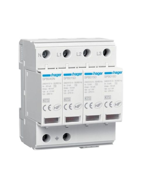 ΑΠΑΓΩΓΟΣ ΥΠΕΡΤΑΣΗΣ T2 4P 15kA 1kV TT-TNS + ΒΟΗΘΗΤΙΚΗ ΕΠΑΦΗ