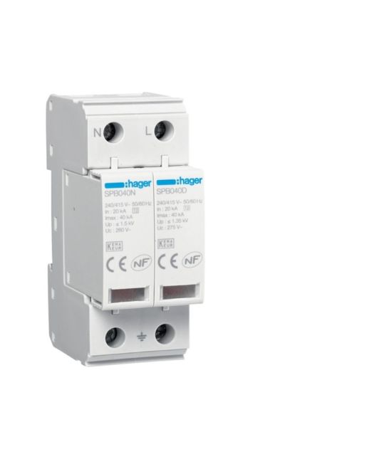 ΑΠΑΓΩΓΟΣ ΥΠΕΡΤΑΣΗΣ T2 2P 40kA 1,35kV TT-TNS