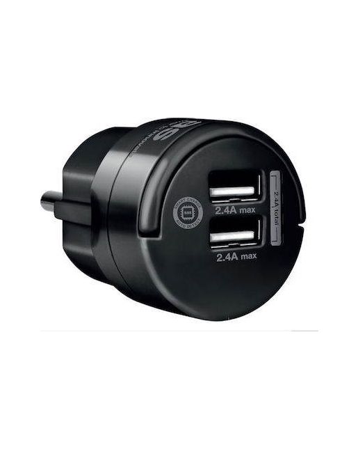 ΑΝΤΑΠΤΟΡAΣ GO MINI 2 ΘΕΣΕΩΝ USB 2.4A 12V ΜΑΥΡΟΣ SAS