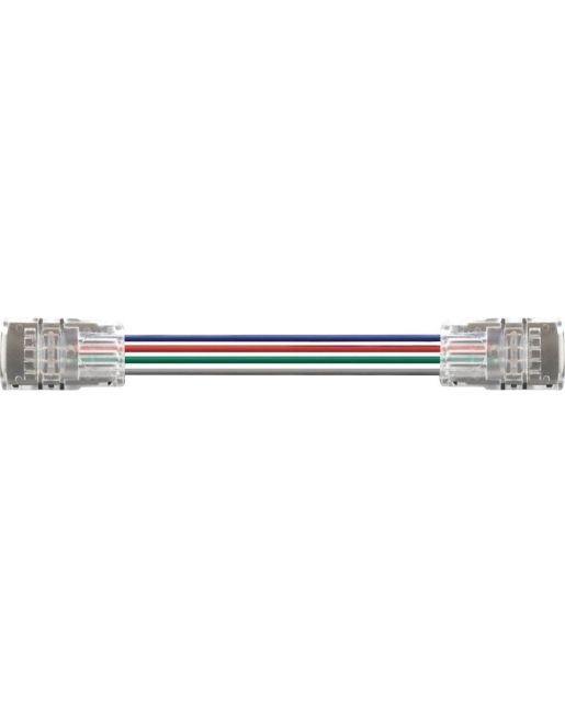 ΣΥΝΔΕΣΜΟΣ ΤΑΙΝΙΑΣ LED ΕΝΔΙΑΜΕΣΟΣ 10mm RGB ΜΕ ΚΑΛΩΔΙΟ 15cm ΔΙΑΦΑΝΟΣ