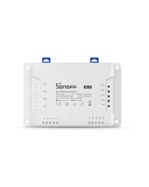 SONOFF SMART ΔΙΑΚΟΠΤΗΣ ΤΕΣΣΑΡΩΝ ΘΕΣΕΩΝ 4CHR3 DIY Wi-Fi 16A 3500W ΛΕΥΚΟΣ 145x90x34mm 228gr