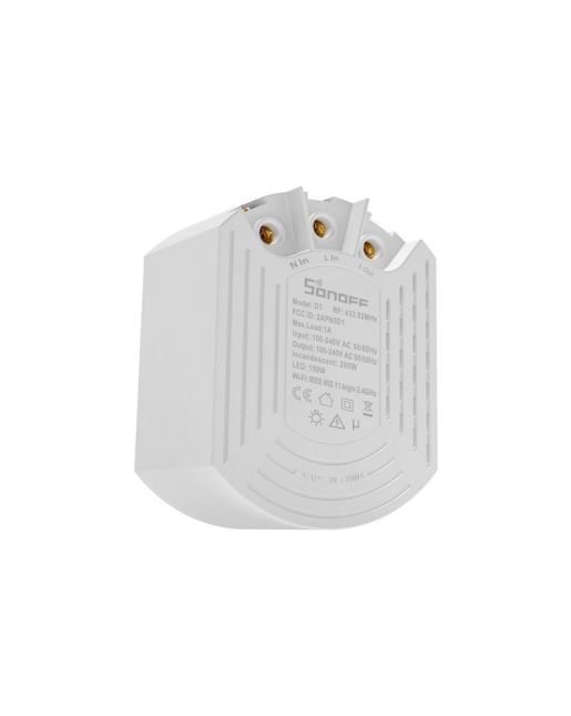 SONOFF SMART ΔΙΑΚΟΠΤΗΣ DIMMER D1 Wi-Fi - 433 MHz RF ΛΕΥΚΟΣ 62Χ47Χ32,5mm 55gr