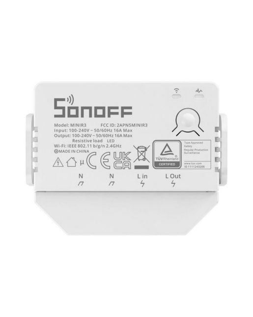 SONOFF ΔΙΑΚΟΠΤΗΣ SMART DIY MINI R3 Wi-Fi 16A ΛΕΥΚΟΣ 54x45x24mm 50gr
