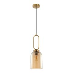 ΦΩΤΙΣΤΙΚΟ ΚΡΕΜΑΣΤΟ BRUSHED BRASS + AMBER E27 DIM 150*470ΜΜ MY LIGHTS VORIA