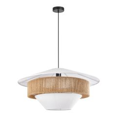 ΦΩΤΙΣΤΙΚΟ ΚΡΕΜΑΣΤΟ  WHITE/BROWN E27 DIM D600*H290mm MY LIGHTS VORIA