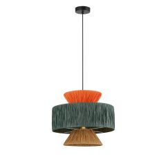 ΦΩΤΙΣΤΙΚΟ ΚΡΕΜΑΣΤΟ  BROWN/GREEN/CARMINE E27 DIM D400*H330mm MY LIGHTS VORIA